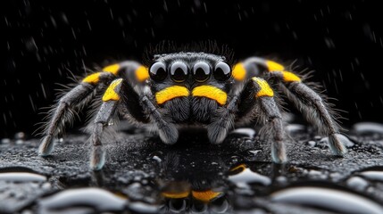 Fototapeta premium Jumping spider macro : vivid detail color