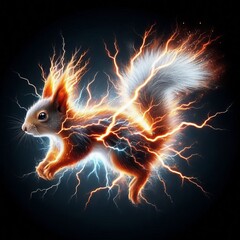 194 Shocking Squirrel A squirrel with a lightning bolt striking
