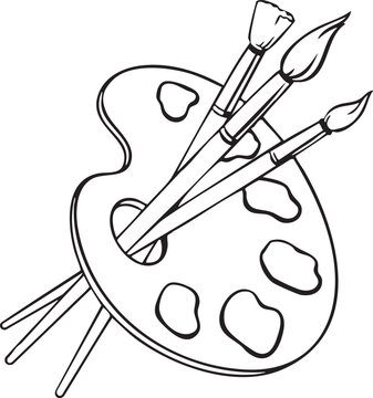 recommend clip art: Artist palette with brushes vector illustration