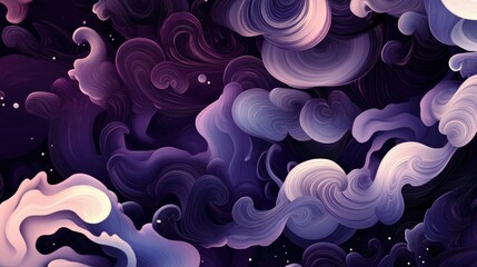 Abstract Colorful Swirls and Waves in a Digital Art Composition