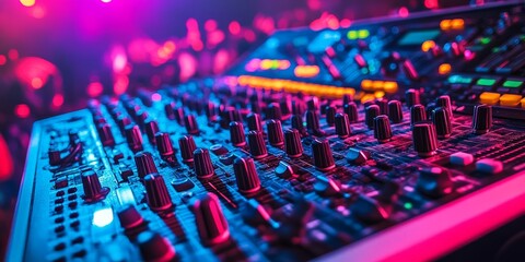 A microphone and monitor on a moody stage with dramatic lighting, representing live music, performance, and the electrifying energy of concerts.