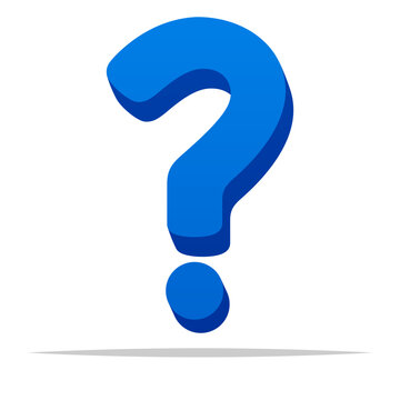 3D Blue question mark symbol vector isolated illustration