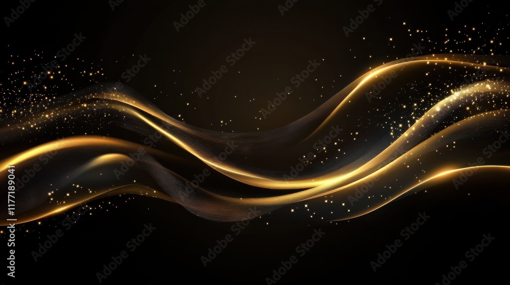 Poster dark abstract smooth lines vector minimal background