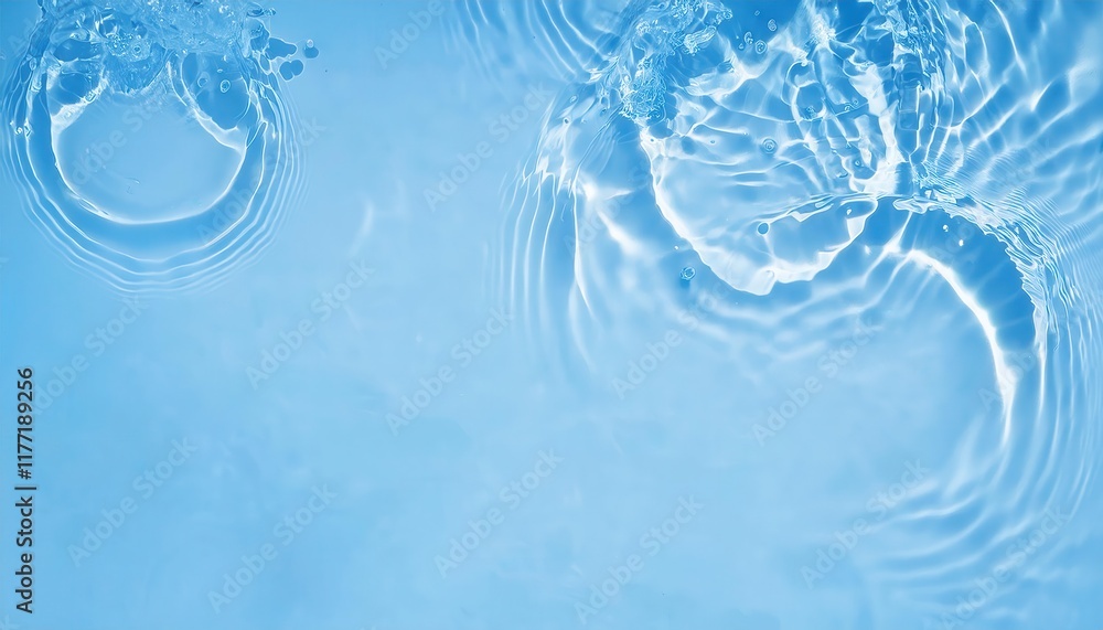 Poster Crystal clear rippling water with sunlight reflections creating soothing aquatic patterns ideal for spa wellness themes or refreshing visuals


