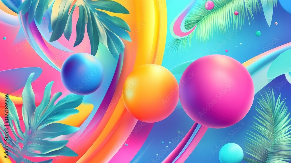 Poster bright background for your design with different elements