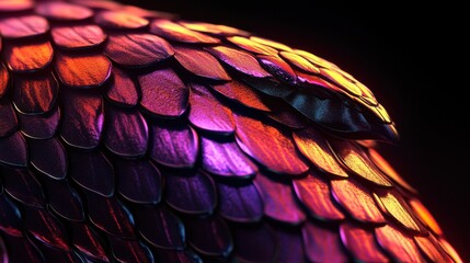 Fototapeta premium Iridescent scales with vibrant colors