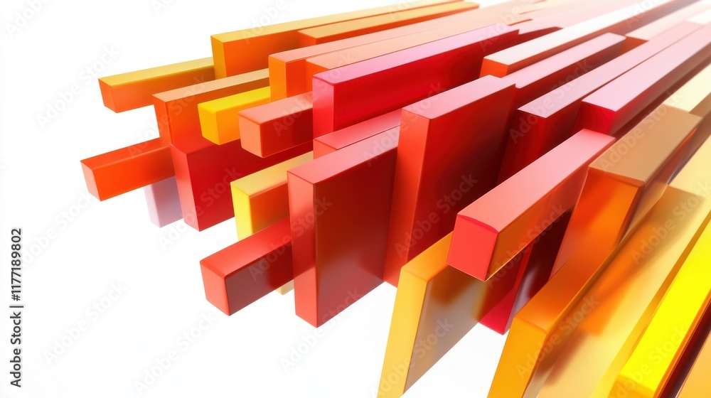 Poster 3d overlapping rectangles isolated over a white background - side view