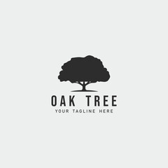 oak tree logo vintage vector illustration template icon design