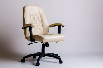 Fototapeta premium Beige Leather Office Chair Design Review