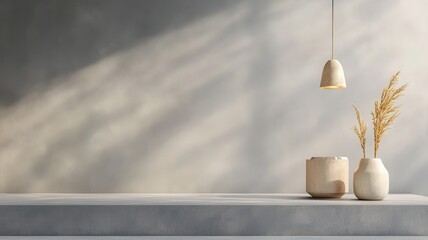 A gray backdrop with elegant lighting, creating a sophisticated atmosphere for artistic displays and photography.