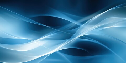 Fototapeta premium Abstract blue gradient background for a web banner with smooth fading lines and a futuristic look