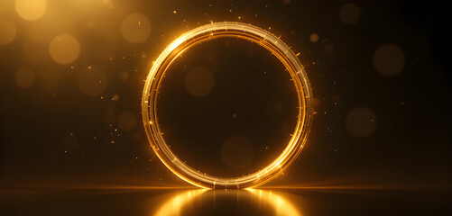 Abstract golden ring background