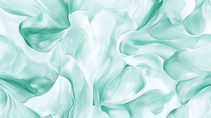 Obraz premium Green Swirled Abstract Art, Modern Fluid Art Print, Green White Wall Decor Art