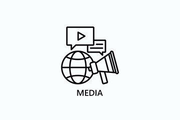 Media Isolated Vector, Icon Or Logo Sign Symbol Illustration