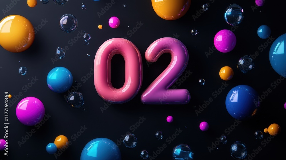 Poster a 3d number 