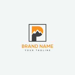 Letter P Mount Logo Vector design