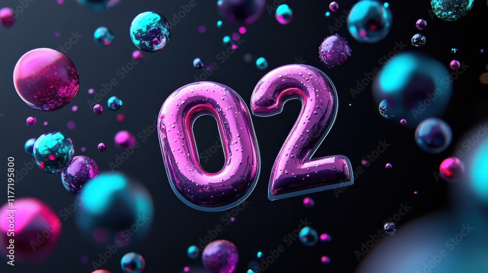 Poster a 3d number 