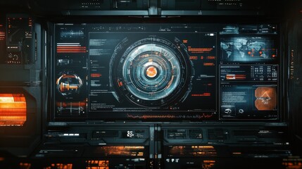 Fototapeta premium Background image with media screen. Diagrams and graphs