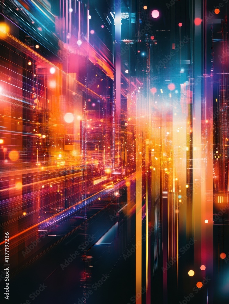 Poster digital technology background. abstract tech representation. colorful. graphic concept for your desi