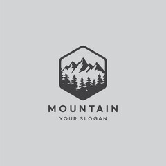 mountain adventure logo with vector design