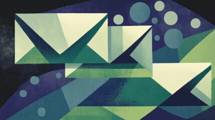 Abstract Geometric Shapes Composition in Vibrant Colors