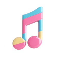 Naklejka premium Colorful musical note icon designed for various graphic projects., isolated on a transparent background.
