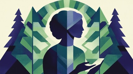 Nature's Embrace: A Woman in Harmony with the Forest