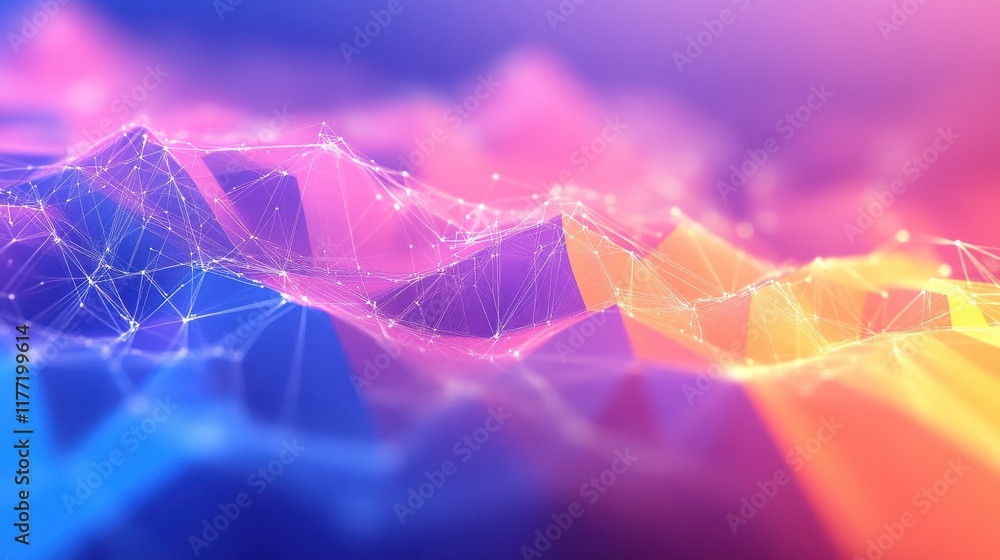 Poster technology image of globe. abstract polygonal shapes. background with connecting dots and lines. gra