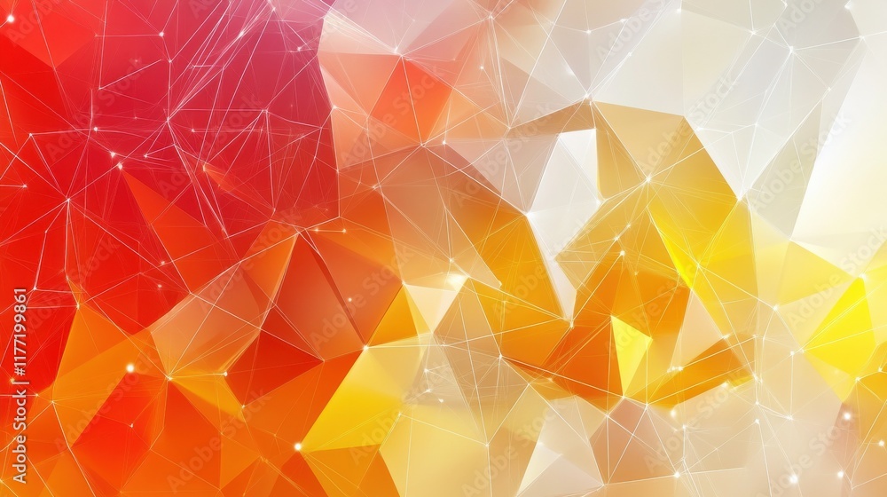 Poster abstract polygonal space. triangles with connecting dots and lines. background concept for your desi