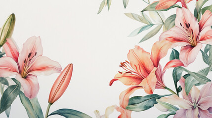 Obraz premium wedding invitation card background vector. Minimal hand painted watercolor botanical flowers texture template background. Design for wedding, vip cover, poster, rsvp moderncard.Valentine's Day