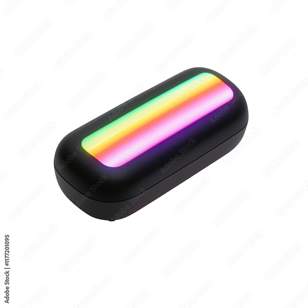 Poster modern multifunctional led light with vibrant color display and sleek design., isolated on a transpa