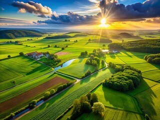 Aerial View of Lush Green Fields, Relief from Digestive Issues