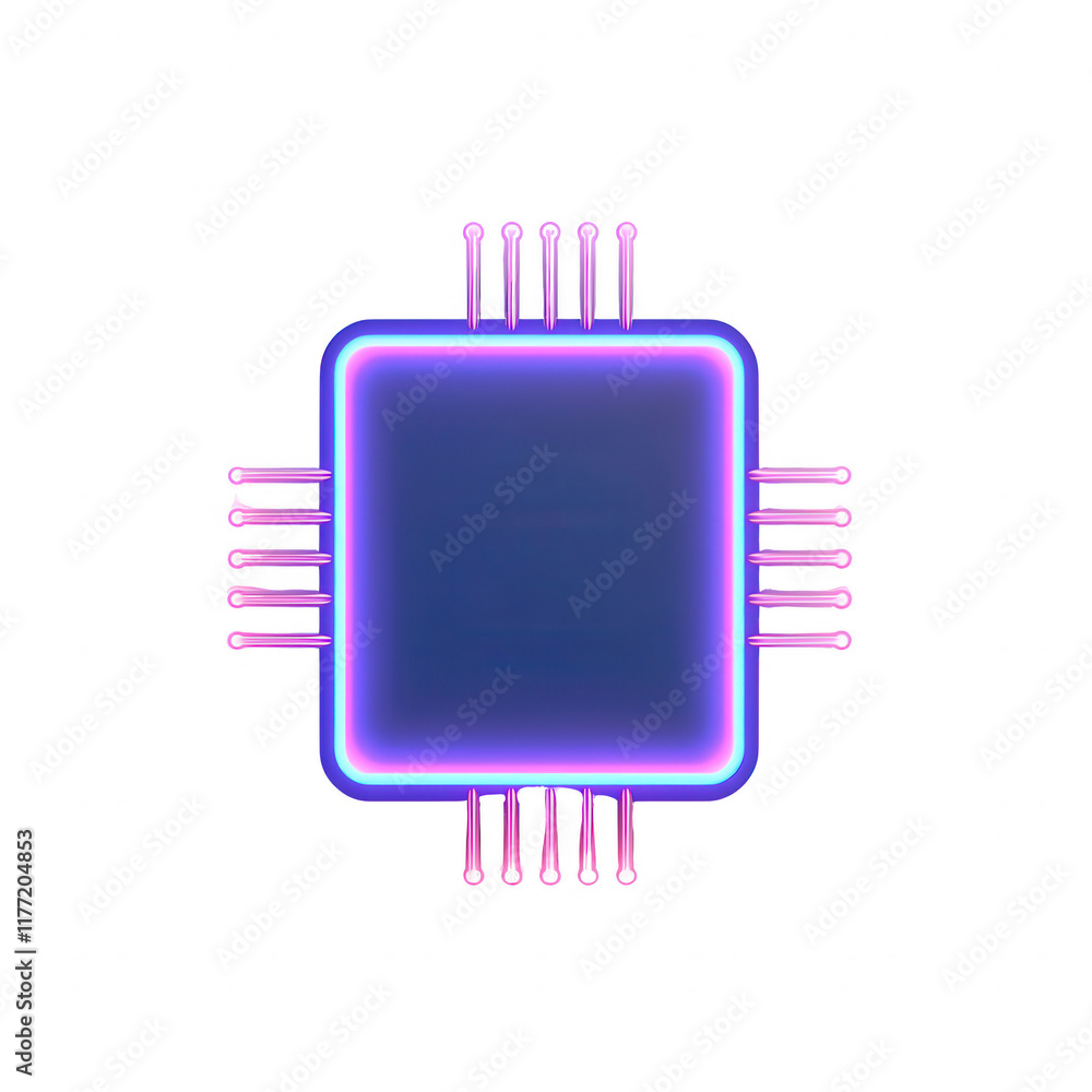 Poster a futuristic microchip design showcasing advanced technology and innovation., isolated on a transpar