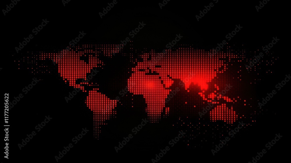 Poster abstract global technology background. points composed like world map. digital innovation concept fo