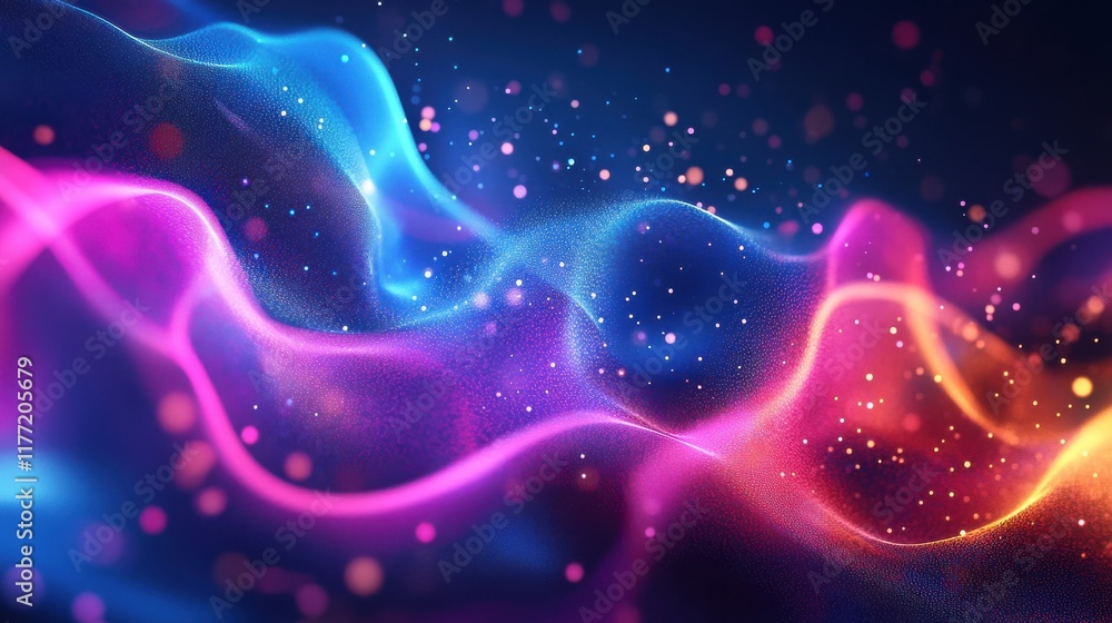 Poster creative glowing tech backdrop. cyberspace and innovation concept. 3d rendering.
