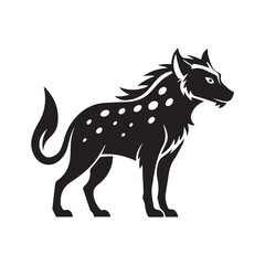 hyena black silhouette animal  white background