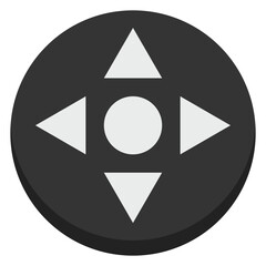 Arrow remote controller flat icon isolated on white background.