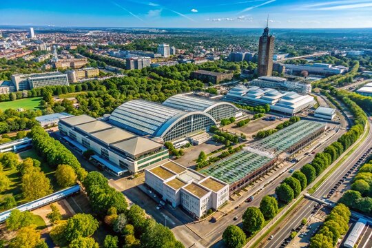 Aerial View of Olympia London Exhibition Centre, Kensington, England