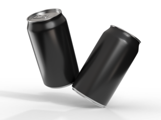 3D realistic aluminum metal beverage products packaging container. For presentation branding juice, beer, energy, cola, soda, coffee, cocktail or drink can mockup blank template isolated on background