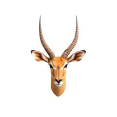Stylized antelope head with prominent horns and detailed features