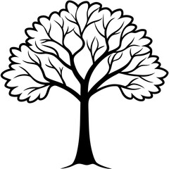 Obraz premium Elegant Line Art Trees for Vector Graphics