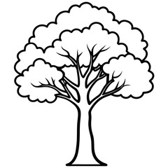 Elegant Line Art Trees for Vector Graphics