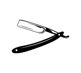 Straight razor. Barber tool. Vector isolated illustration on white background