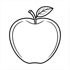 Apple Vector Line Art Illustration – Simple and Minimalist Design