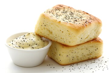 Poppy Seed Biscuits with Creamy Dip