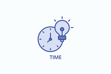 Time isolated vector, icon or logo sign symbol illustration