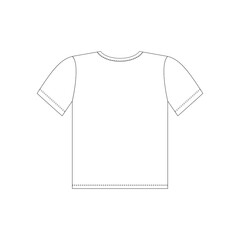 Naklejka premium White T-shirt with short sleeves outline. For decoration and mockups