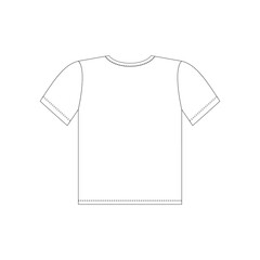 White T-shirt with short sleeves outline. For decoration and mockups.eps