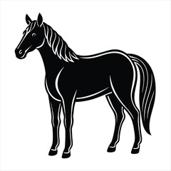 horse silhouette isolated on white