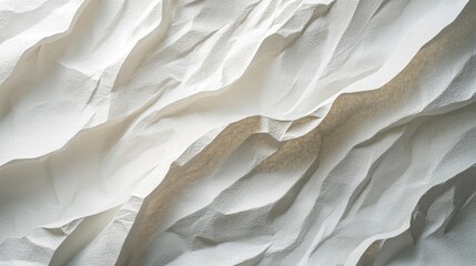 Obraz premium Crumpled white paper texture with light and shadow, full frame background for design